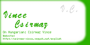 vince csirmaz business card